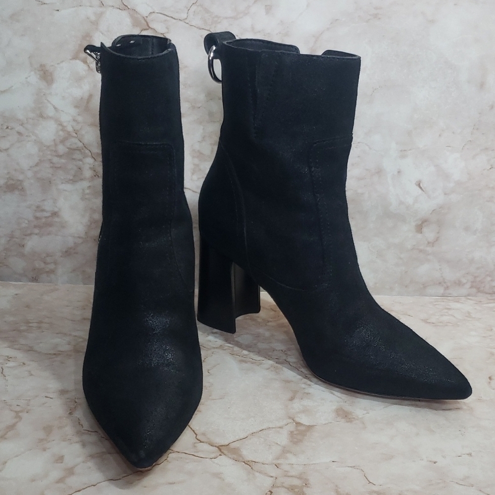 Paige Elegant Black Women's Ankle Heel Boots Size  5